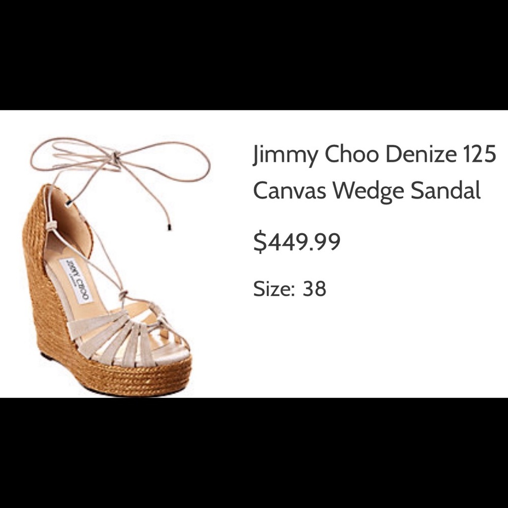 Jimmy Choo Espadrille Wedges Size 8 worn 1 time